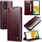 For Samsung Galaxy A33 5G CaseMe 003 Crazy Horse Texture Leather Phone Case(Wine Red) - 1
