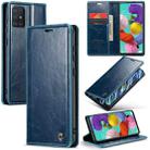 For Samsung Galaxy A51 4G/M40S CaseMe 003 Crazy Horse Texture Leather Phone Case(Blue) - 1