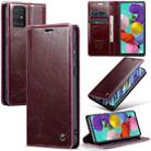 For Samsung Galaxy A51 4G/M40S CaseMe 003 Crazy Horse Texture Leather Phone Case(Wine Red) - 1