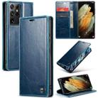 For Samsung Galaxy S21 Ultra 5G CaseMe 003 Crazy Horse Texture Leather Phone Case(Blue) - 1
