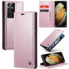 For Samsung Galaxy S21 Ultra 5G CaseMe 003 Crazy Horse Texture Leather Phone Case(Rose Gold) - 1