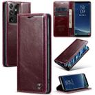 For Samsung Galaxy S8+ CaseMe 003 Crazy Horse Texture Leather Phone Case(Wine Red) - 1
