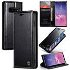 For Samsung Galaxy S10 CaseMe 003 Crazy Horse Texture Leather Phone Case(Black) - 1