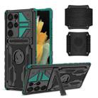 For Samsung Galaxy S23 Ultra 5G Armor Wristband Phone Case(Dark Green) - 1