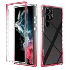 For Samsung Galaxy S23 Ultra 5G Transparent Gradient Color TPU + PC Protective Phone Case(Pink) - 1