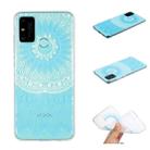 For Huawei Honor 9A Coloured Drawing Pattern Transparent TPU Case(Blue Flower) - 1