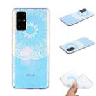 For Huawei Honor 30S Coloured Drawing Pattern Transparent TPU Case(Blue Flower) - 1