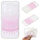 For Huawei Y7p Coloured Drawing Pattern Transparent TPU Case(Pink Flower) - 1