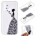 For Huawei Y7p Coloured Drawing Pattern Transparent TPU Case(Butterflies and Girl) - 1