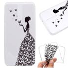 For OnePlus 8 Coloured Drawing Pattern Transparent TPU Case(Butterflies and Girl) - 1