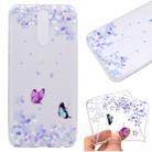 For OnePlus 8 Coloured Drawing Pattern Transparent TPU Case(Variegated Butterflies) - 1