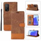 For Xiaomi Mi 10T 5G / 10T Pro 5G Splicing Leather Phone Case(Brown) - 1