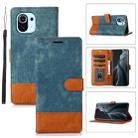 For Xiaomi Mi 11 Splicing Leather Phone Case(Green) - 1