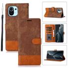 For Xiaomi Mi 11 Splicing Leather Phone Case(Brown) - 1