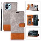 For Xiaomi Mi 11 Splicing Leather Phone Case(Grey) - 1