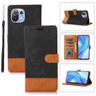 For Xiaomi Mi 11 Lite Splicing Leather Phone Case(Black) - 1