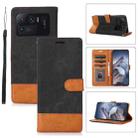 For Xiaomi Mi 11 Ultra Splicing Leather Phone Case(Black) - 1