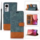 For Xiaomi 12 Splicing Leather Phone Case(Green) - 1