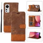 For Xiaomi 12 Splicing Leather Phone Case(Brown) - 1
