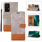 For Xiaomi 12 Pro Splicing Leather Phone Case(Grey) - 1