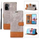 For Xiaomi Redmi 10 Splicing Leather Phone Case(Grey) - 1