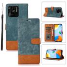 For Xiaomi Redmi 10 India Splicing Leather Phone Case(Green) - 1