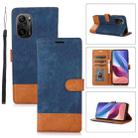 For Xiaomi Redmi K40 / K40 Pro Splicing Leather Phone Case(Dark Blue) - 1