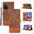 For Xiaomi Redmi K40 / K40 Pro Splicing Leather Phone Case(Brown) - 1