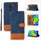 For Xiaomi Redmi Note 9 4G Splicing Leather Phone Case(Dark Blue) - 1