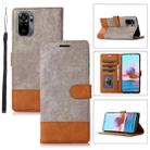 For Xiaomi Redmi Note 10 4G Splicing Leather Phone Case(Grey) - 1