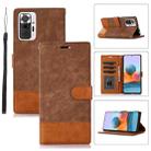 For Xiaomi Redmi Note 10 Pro Splicing Leather Phone Case(Brown) - 1