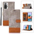 For Xiaomi Redmi Note 10 Pro Splicing Leather Phone Case(Grey) - 1