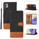 For Xiaomi Redmi Note 10 5G Splicing Leather Phone Case(Black) - 1