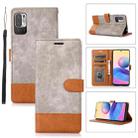 For Xiaomi Redmi Note 10 5G Splicing Leather Phone Case(Grey) - 1