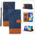 For Xiaomi Redmi Note 11 4G / 11s Splicing Leather Phone Case(Dark Blue) - 1