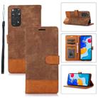 For Xiaomi Redmi Note 11 4G / 11s Splicing Leather Phone Case(Brown) - 1