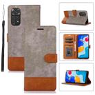 For Xiaomi Redmi Note 11 4G / 11s Splicing Leather Phone Case(Grey) - 1