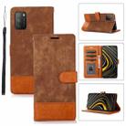 For Xiaomi Poco M3 Splicing Leather Phone Case(Brown) - 1