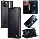 For iPhone 12 Pro CaseMe 003 Crazy Horse Texture Leather Phone Case(Black) - 1