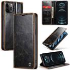 For iPhone 12 Pro CaseMe 003 Crazy Horse Texture Leather Phone Case(Coffee) - 1