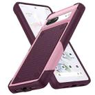 For Google Pixel 7 5G PC + TPU Shockproof Protective Phone Case(Pink+Dark Red) - 1