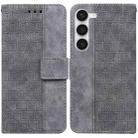 For Samsung Galaxy S23 5G Geometric Embossed Flip Leather Phone Case(Grey) - 1