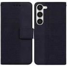 For Samsung Galaxy S23 5G Geometric Embossed Flip Leather Phone Case(Black) - 1
