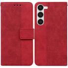 For Samsung Galaxy S23 5G Geometric Embossed Flip Leather Phone Case(Red) - 1