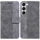 For Samsung Galaxy S23+ 5G Geometric Embossed Flip Leather Phone Case(Grey) - 1