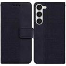 For Samsung Galaxy S23+ 5G Geometric Embossed Flip Leather Phone Case(Black) - 1