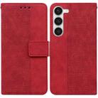 For Samsung Galaxy S23+ 5G Geometric Embossed Flip Leather Phone Case(Red) - 1