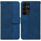 For Samsung Galaxy S23 Ultra 5G Geometric Embossed Flip Leather Phone Case(Blue) - 1