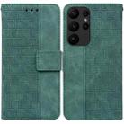 For Samsung Galaxy S23 Ultra 5G Geometric Embossed Flip Leather Phone Case(Green) - 1