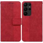 For Samsung Galaxy S23 Ultra 5G Geometric Embossed Flip Leather Phone Case(Red) - 1